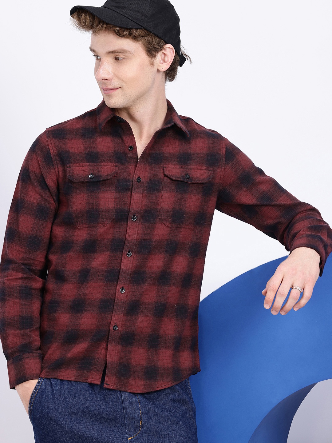 

Aeropostale Checked Pure Cotton Casual Shirt, Red
