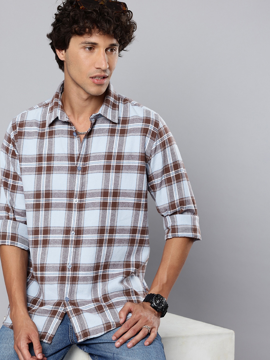 

Aeropostale Pure Cotton Tartan Checked Casual Shirt, Blue