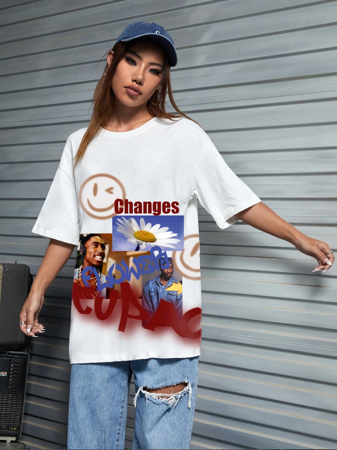 

Stylecast X Hersheinbox Printed Drop-Shoulder Sleeves T-shirt, White