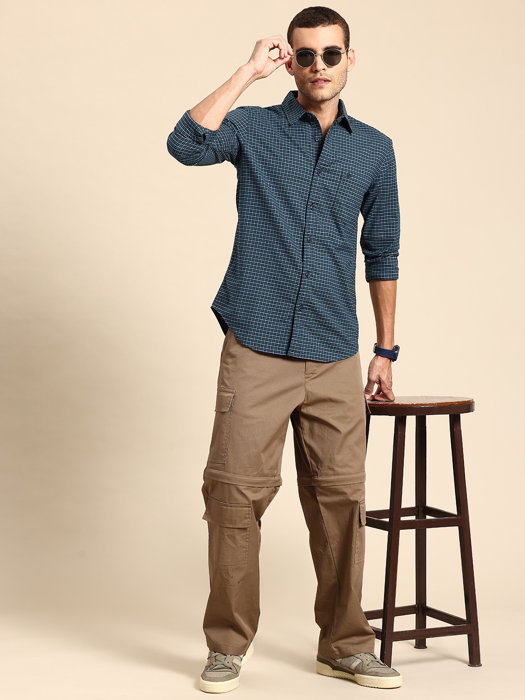 

United Colors of Benetton Tartan Checks Casual Shirt, Blue