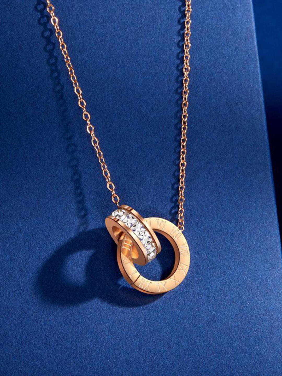 

MYKI Rose Gold-Plated Contemporary Pendants with Chains