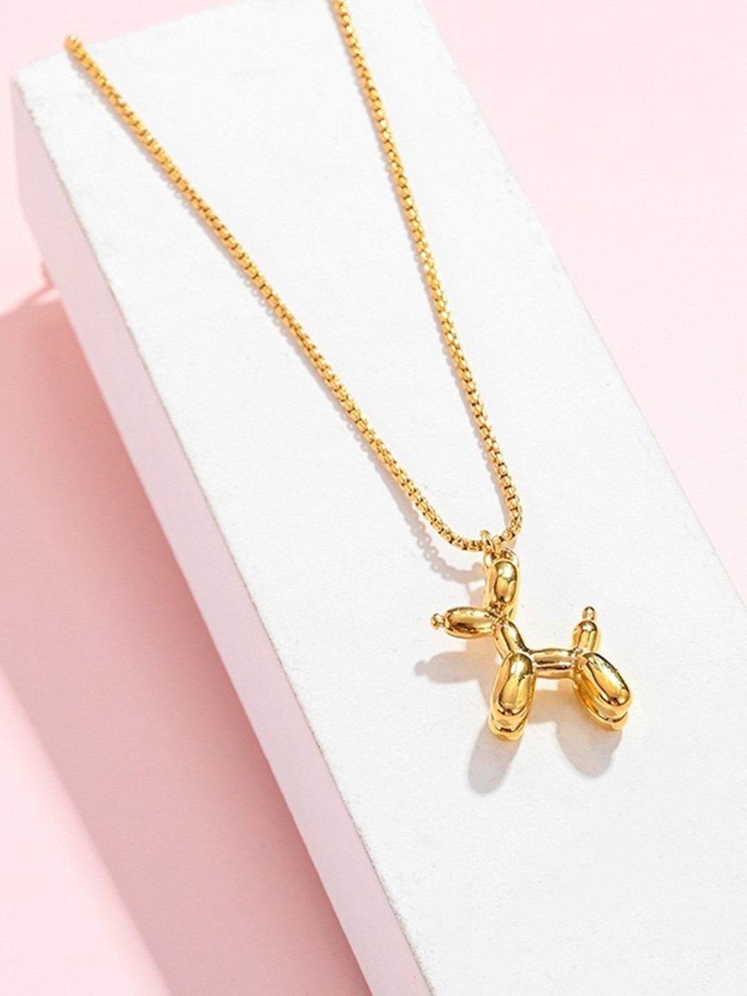 

MYKI Gold-Plated Contemporary Cubic Zirconia Pendant With Chain