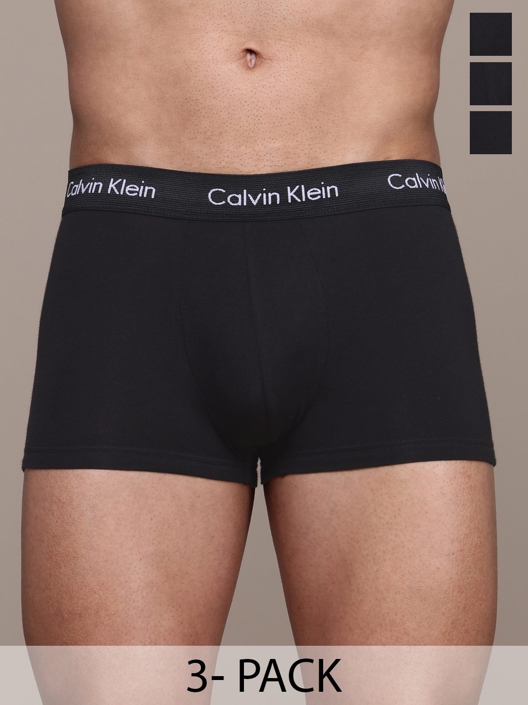 

Calvin Klein Underwear Men Pack of 3 Low Rise Trunks, Black