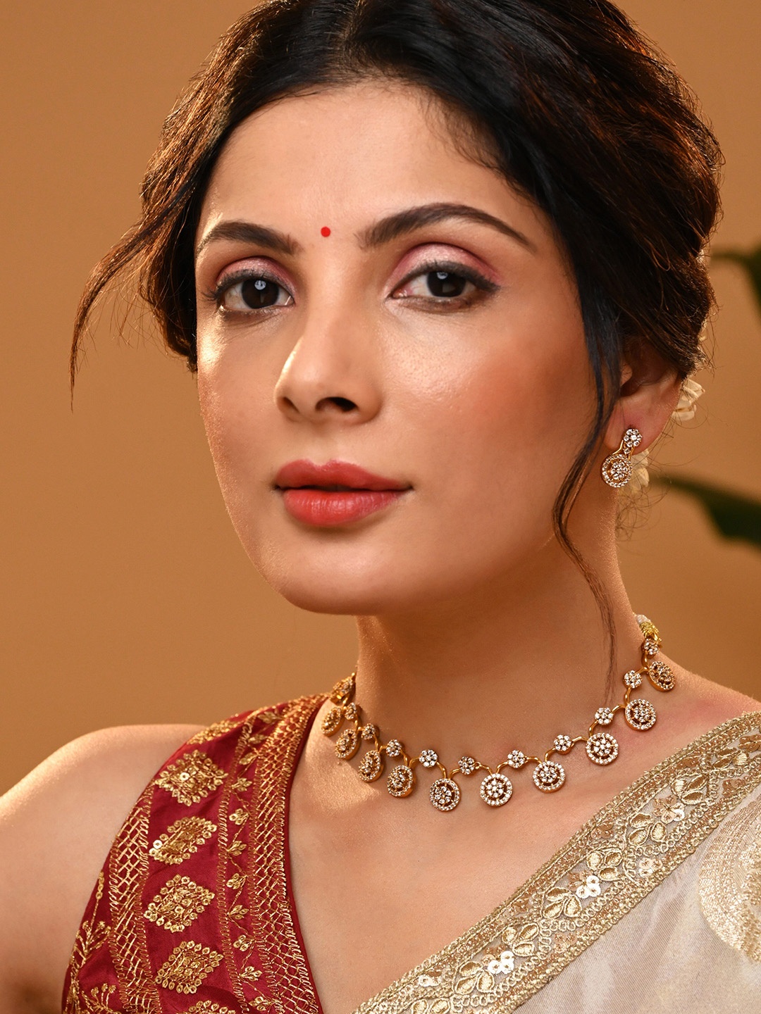 

Vriksham Gold-Plated Stones-Studded Jewellery Set