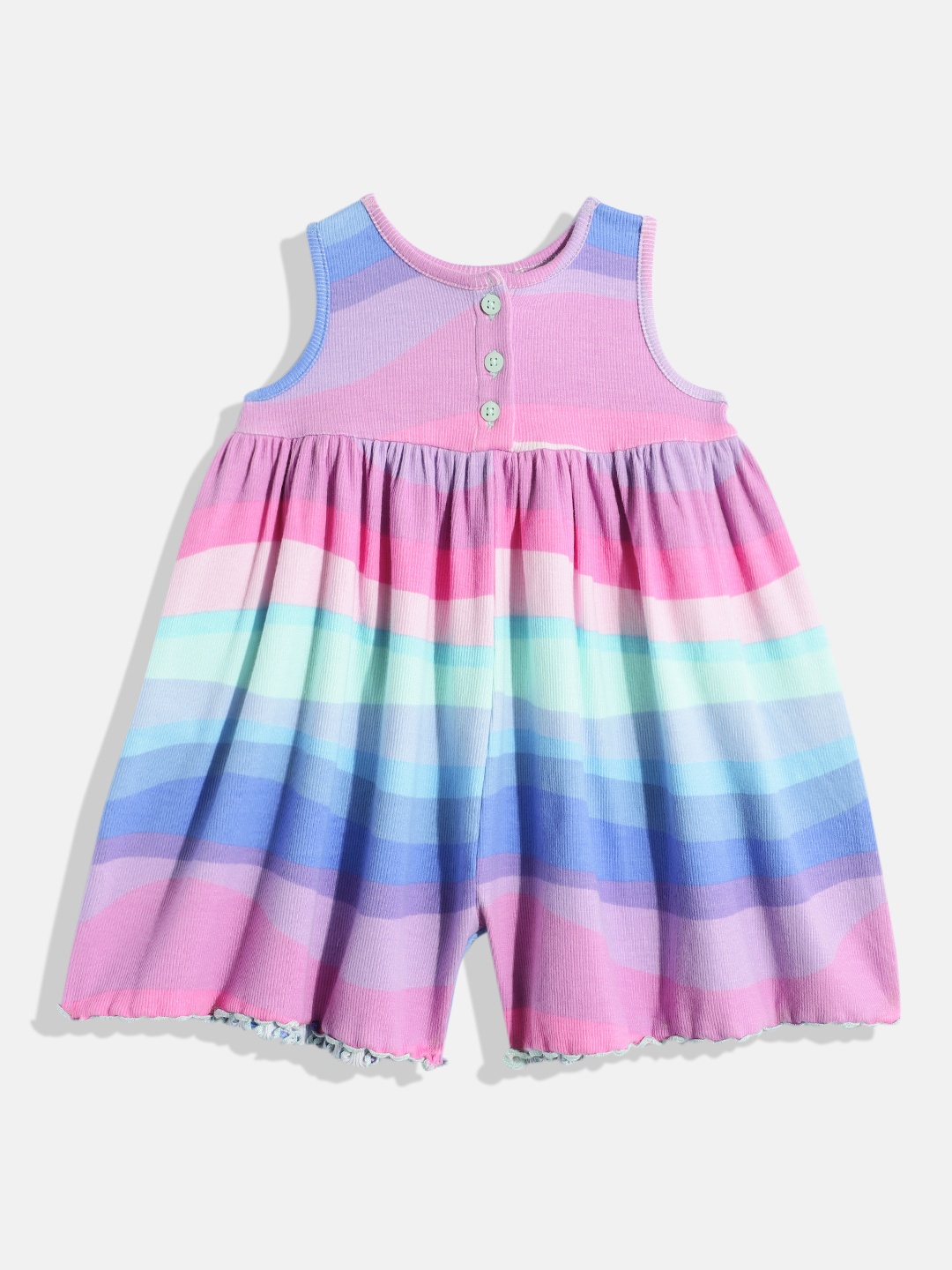 

NEXT Girls Rainbow Frill Playsuit, Purple