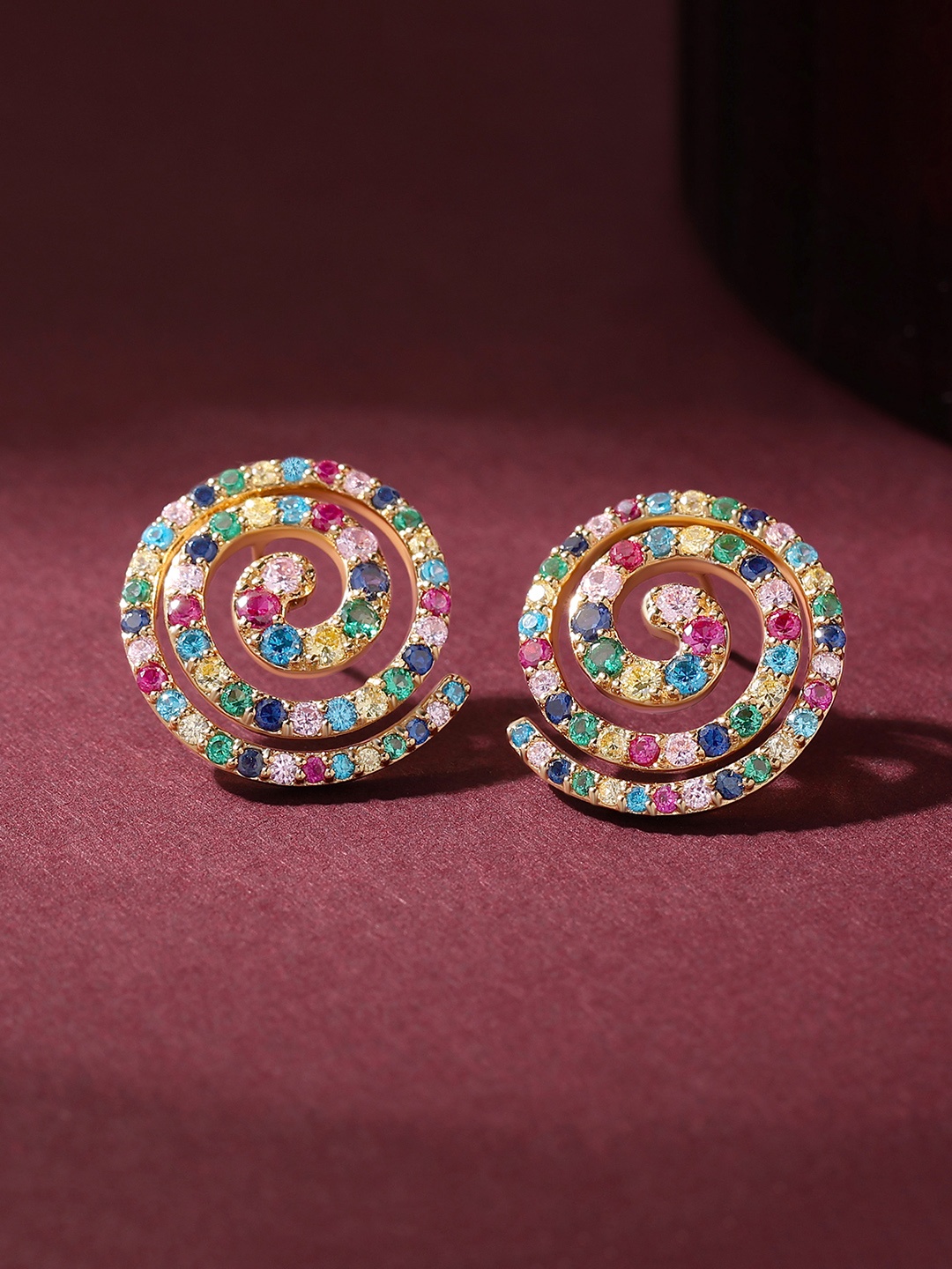 

Ornate Jewels 925 Sterling Silver 18K Gold Plating Quirky Cubic Zirconia Studs