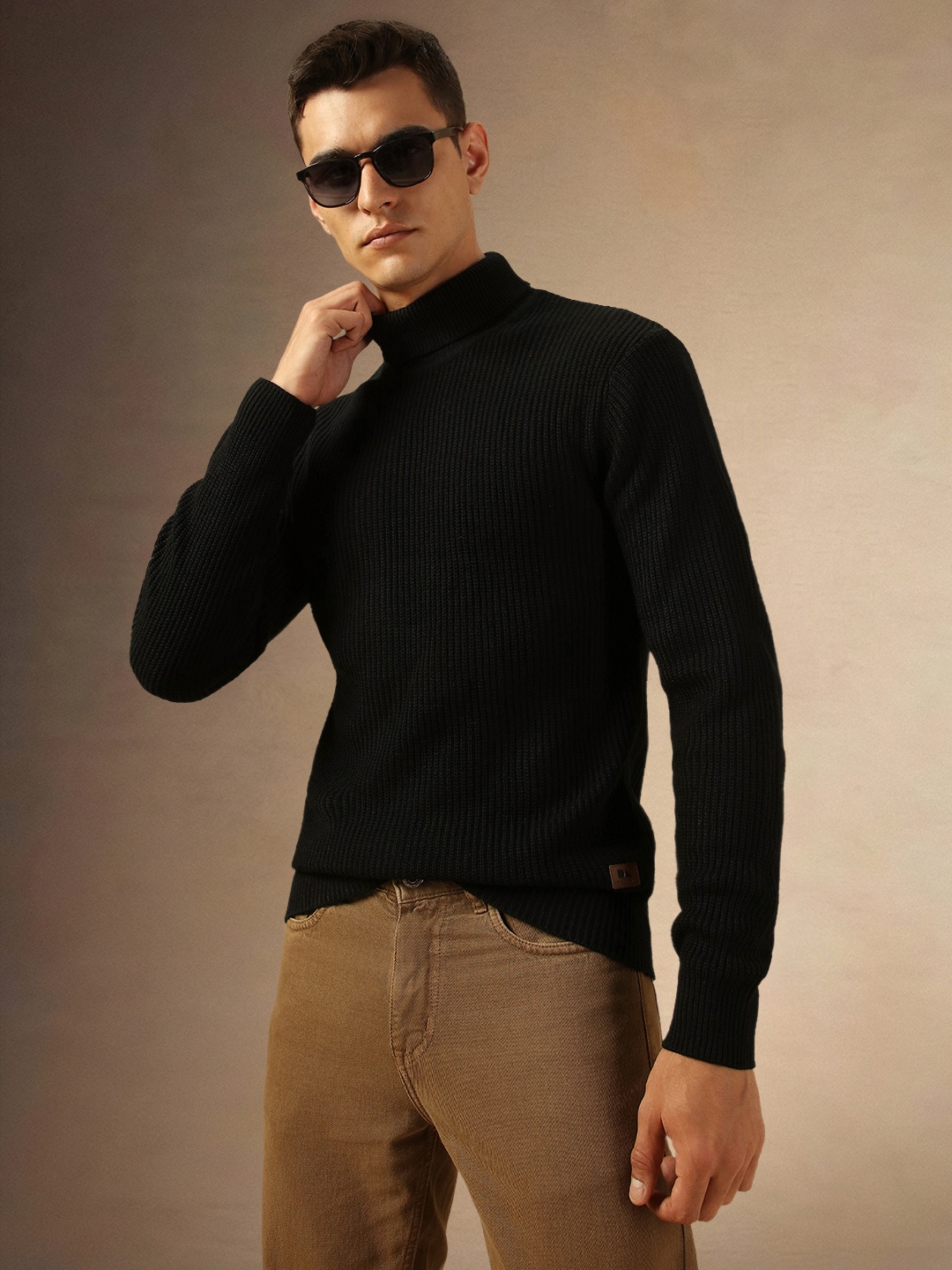 

Dennis Lingo Men Long Sleeves Turtle Neck Pullover Sweater, Black