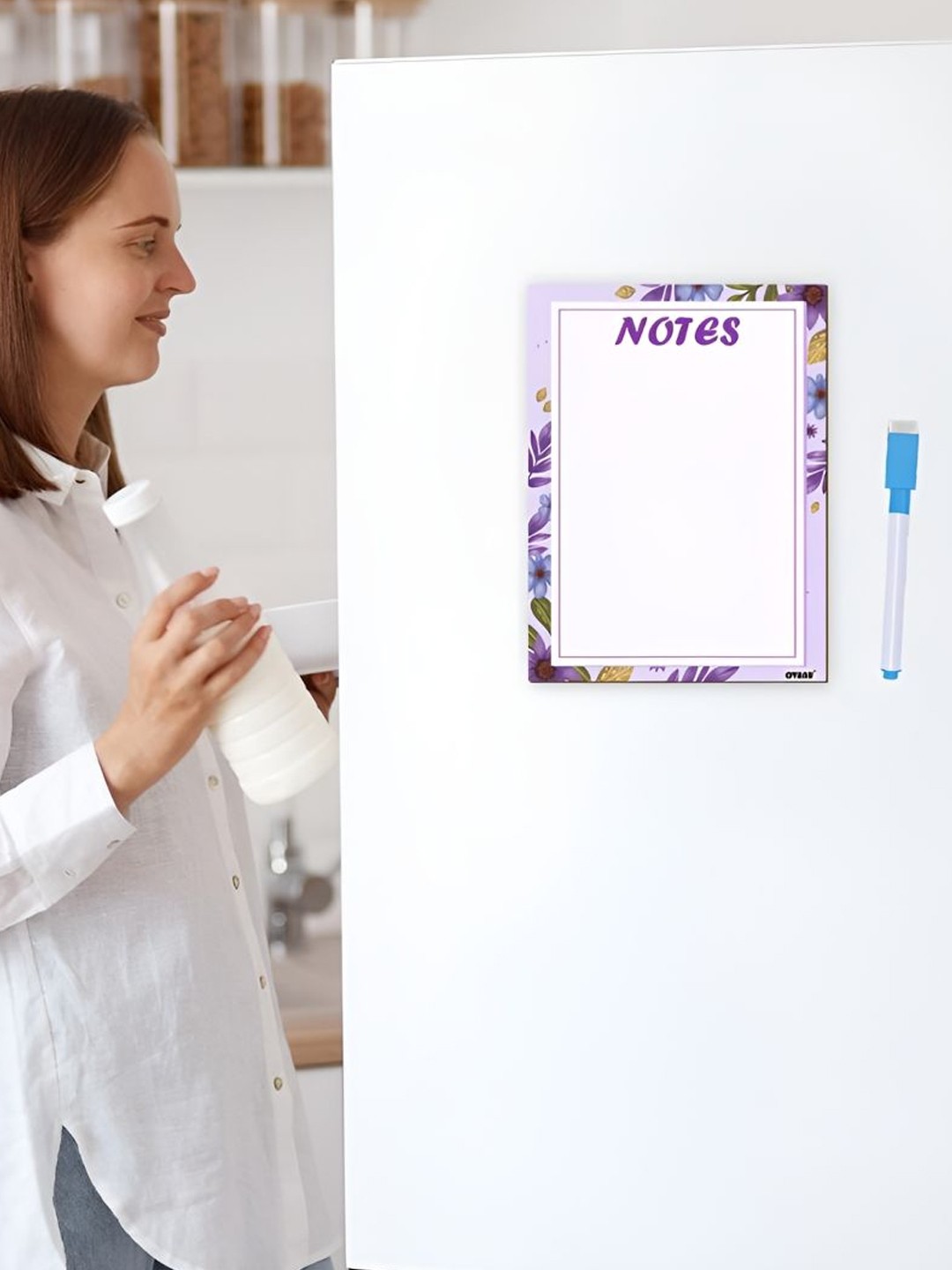 

CVANU White Printed Paper Fridge Magnetic Sticker