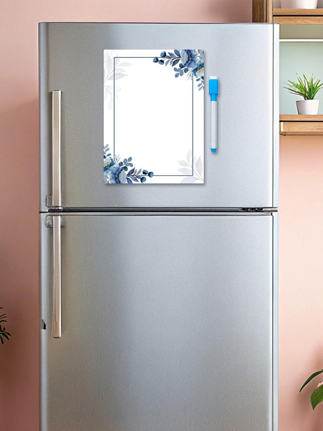 

CVANU White & Blue Printed Fridge Magnetic Sticker