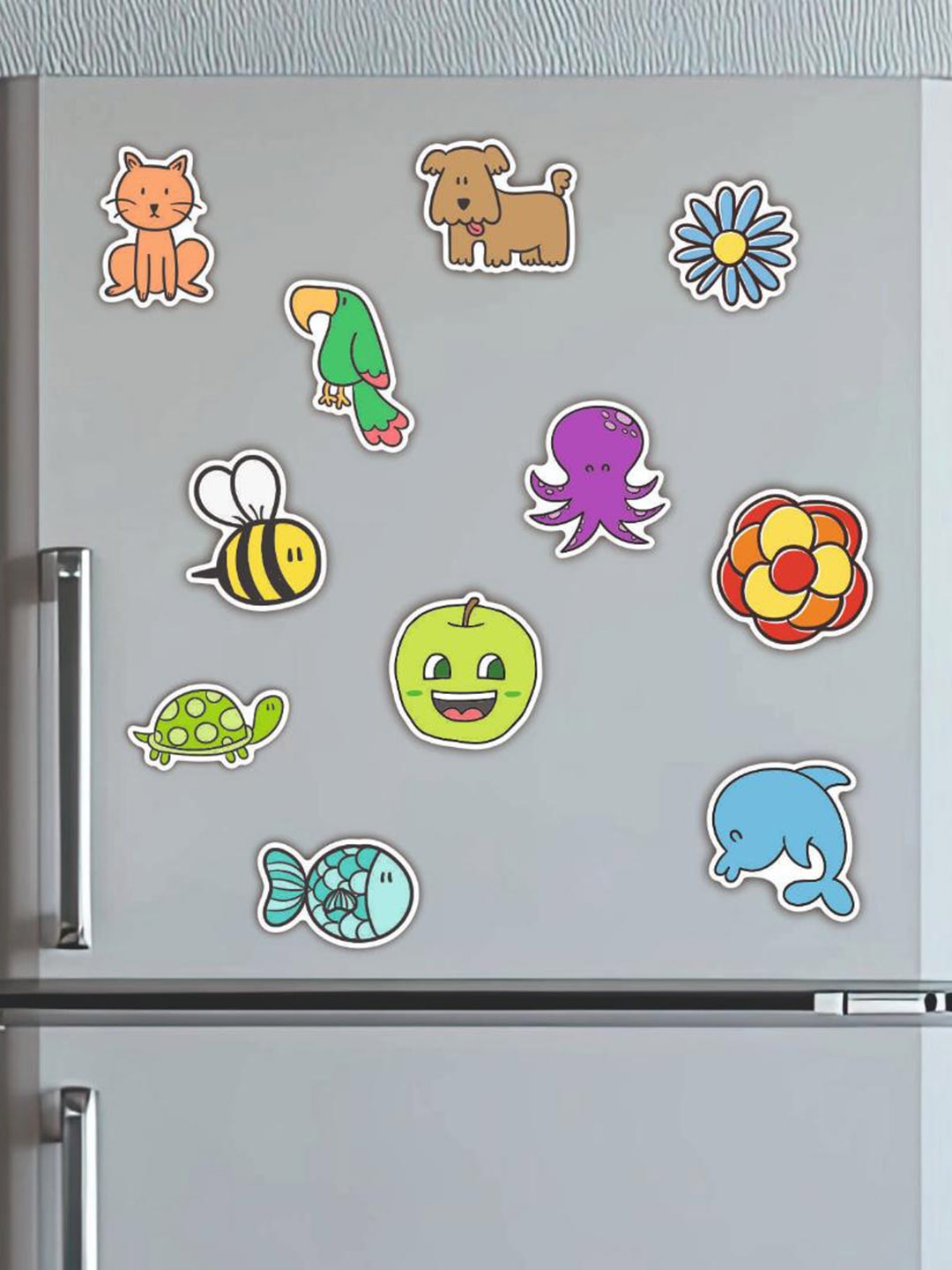

CVANU Brown & Green Printed Decorative Fridge Magnets