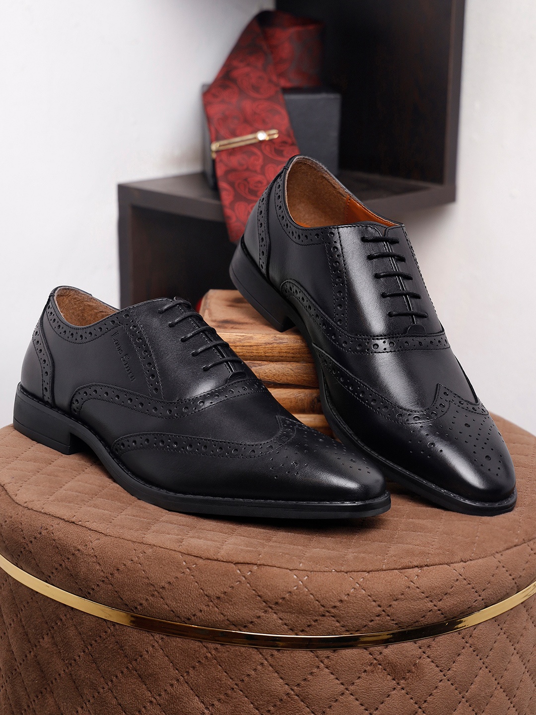 

Louis Stitch Men Jet Black Premium Egyptian Crust Leather Formal Brogues