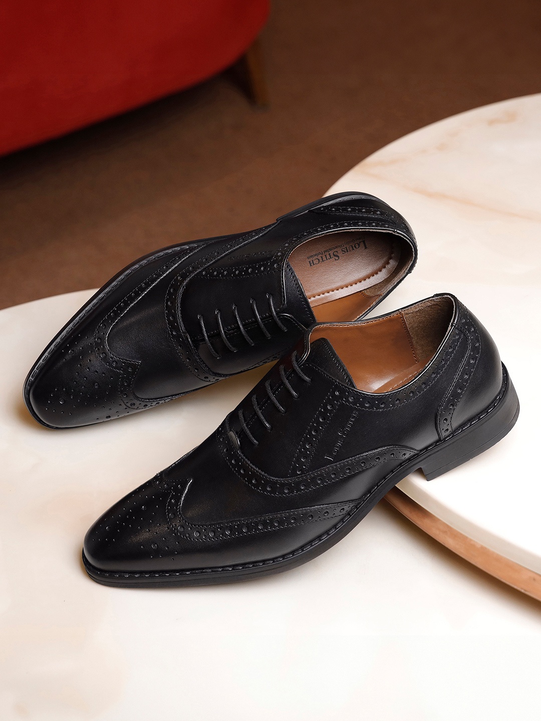 

Louis Stitch Jet Black Premium Egyptian Crust Leather Formal Brogues