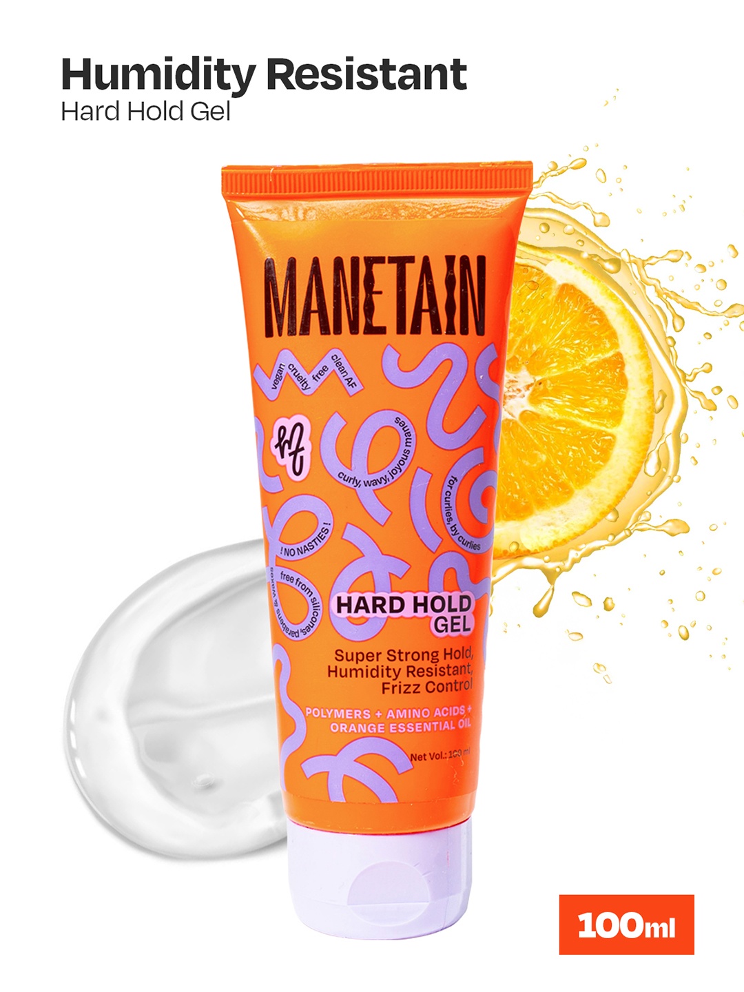 

MANETAIN Frizz Control Hard Hold Gel 100 ml, Orange