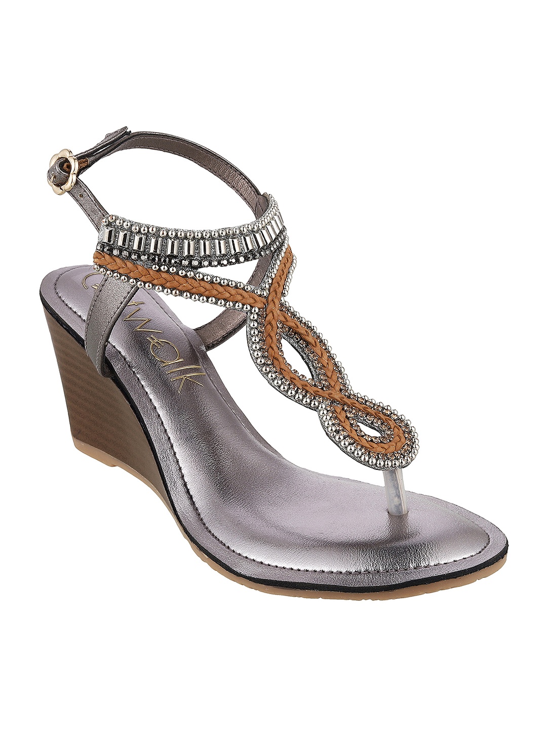 

Catwalk Women Colourblocked Wedge Sandals, Silver