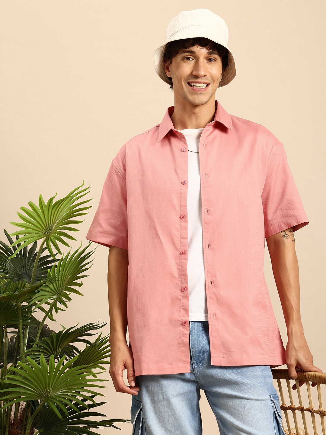 

Mast & Harbour Men Comfort Casual Shirt, Pink