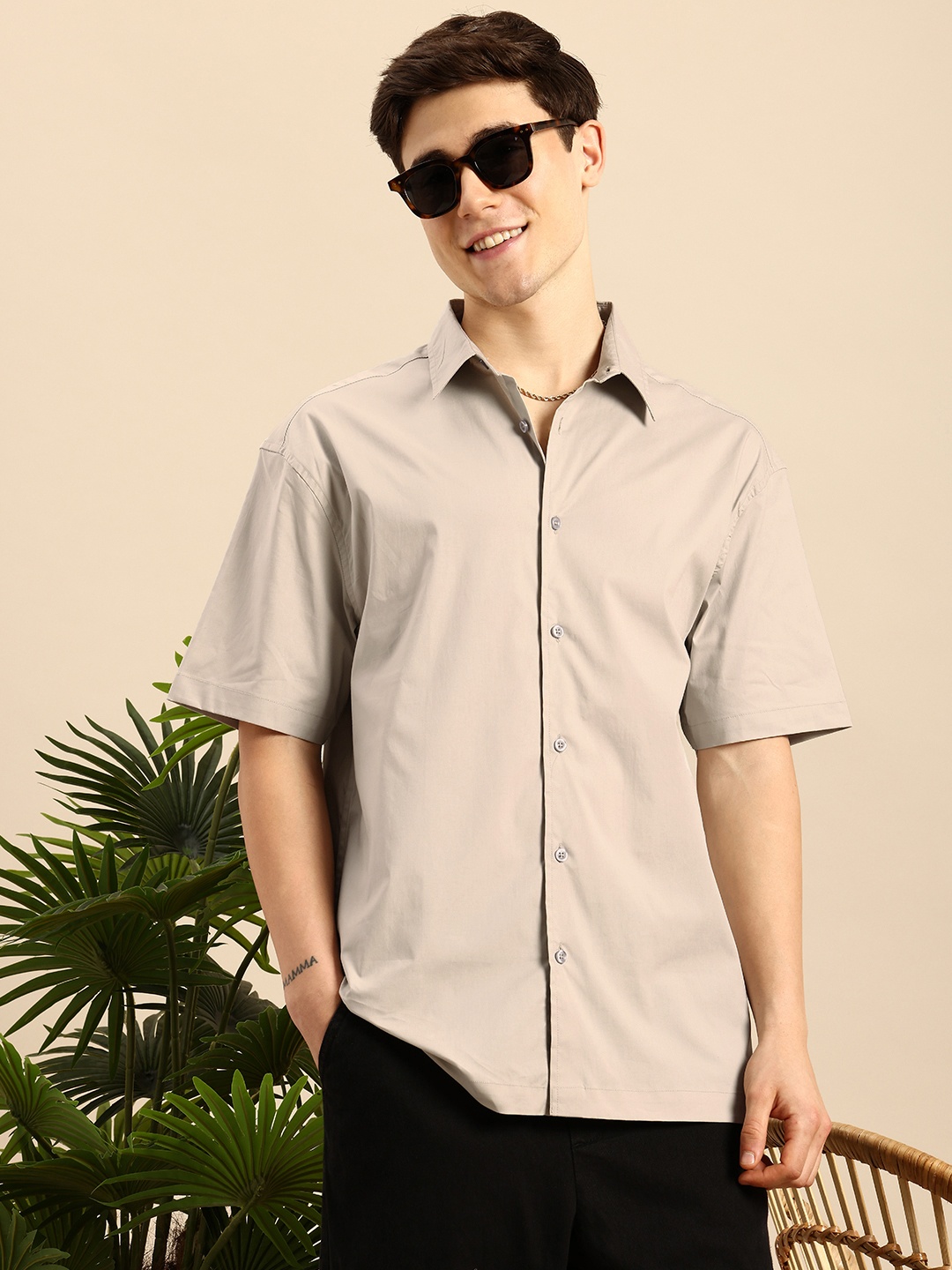 

Mast & Harbour Men Comfort Casual Shirt, Beige