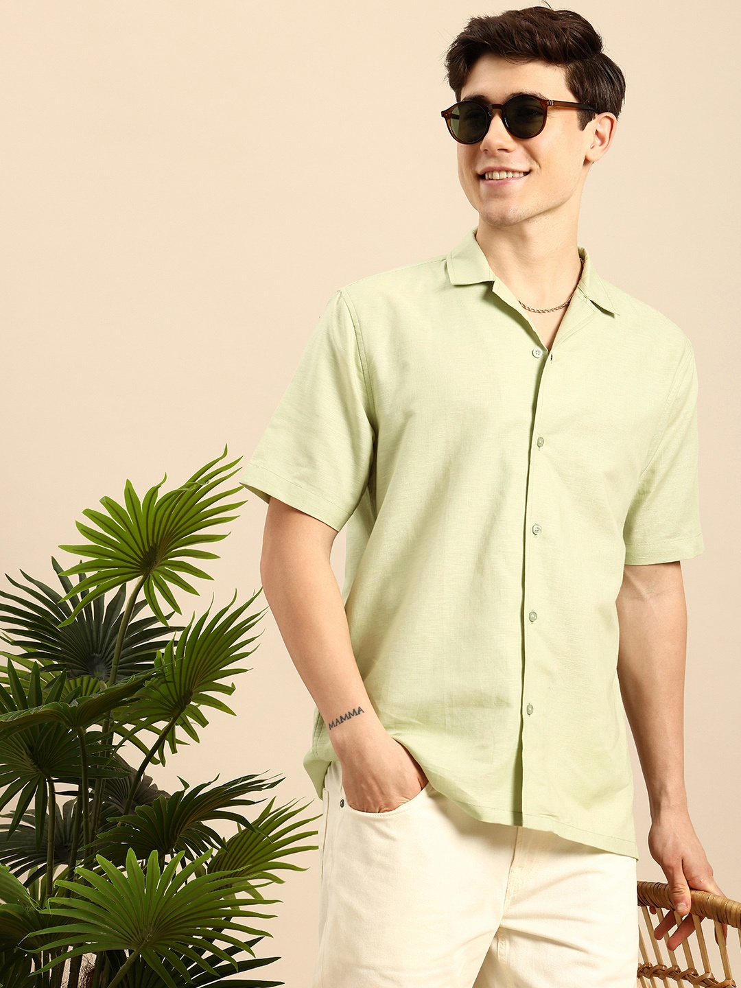 

Mast & Harbour Men Comfort Casual Shirt, Green