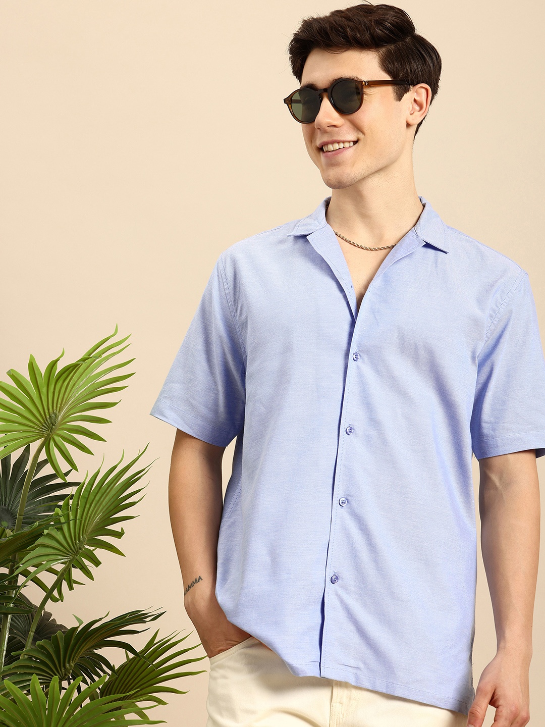 

Mast & Harbour Men Comfort Casual Shirt, Blue