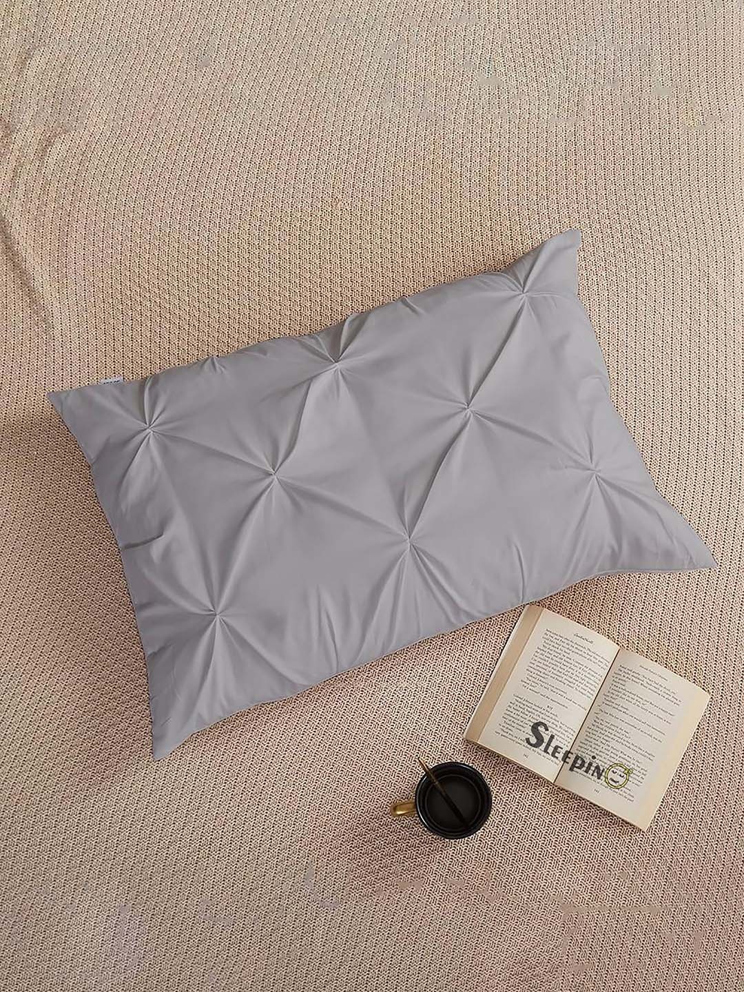 

Sleepino Silver-Toned 4 Pieces Solid Linen Rectangle Pillow Covers