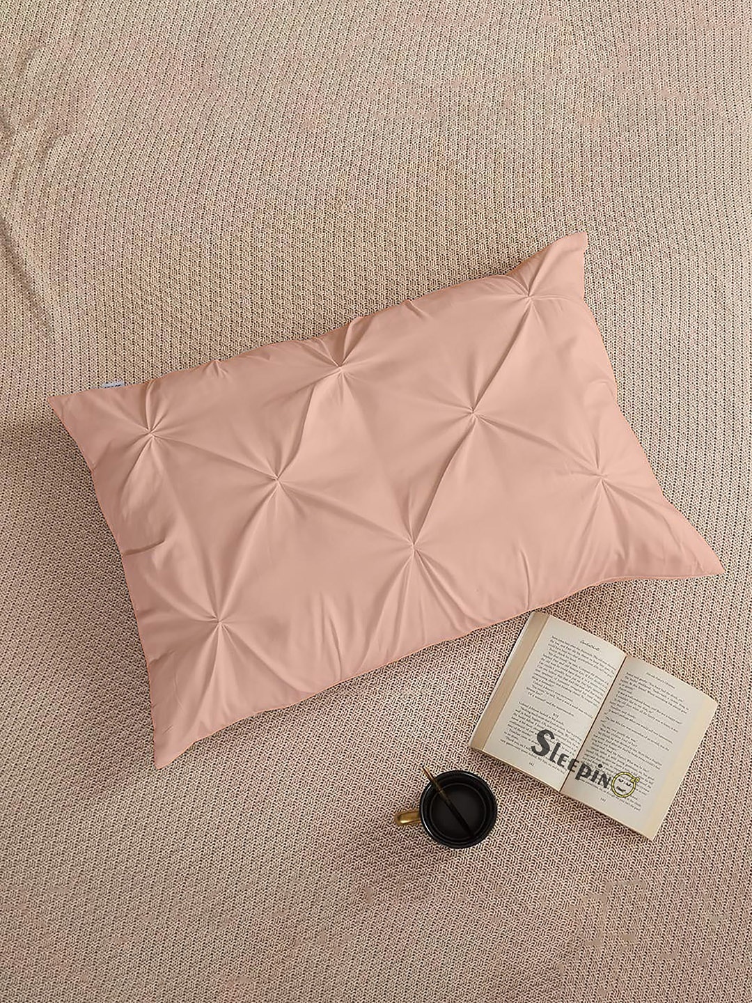 

Sleepino Peach-Coloured 8 Pieces Solid Linen Rectangle Pillow Covers