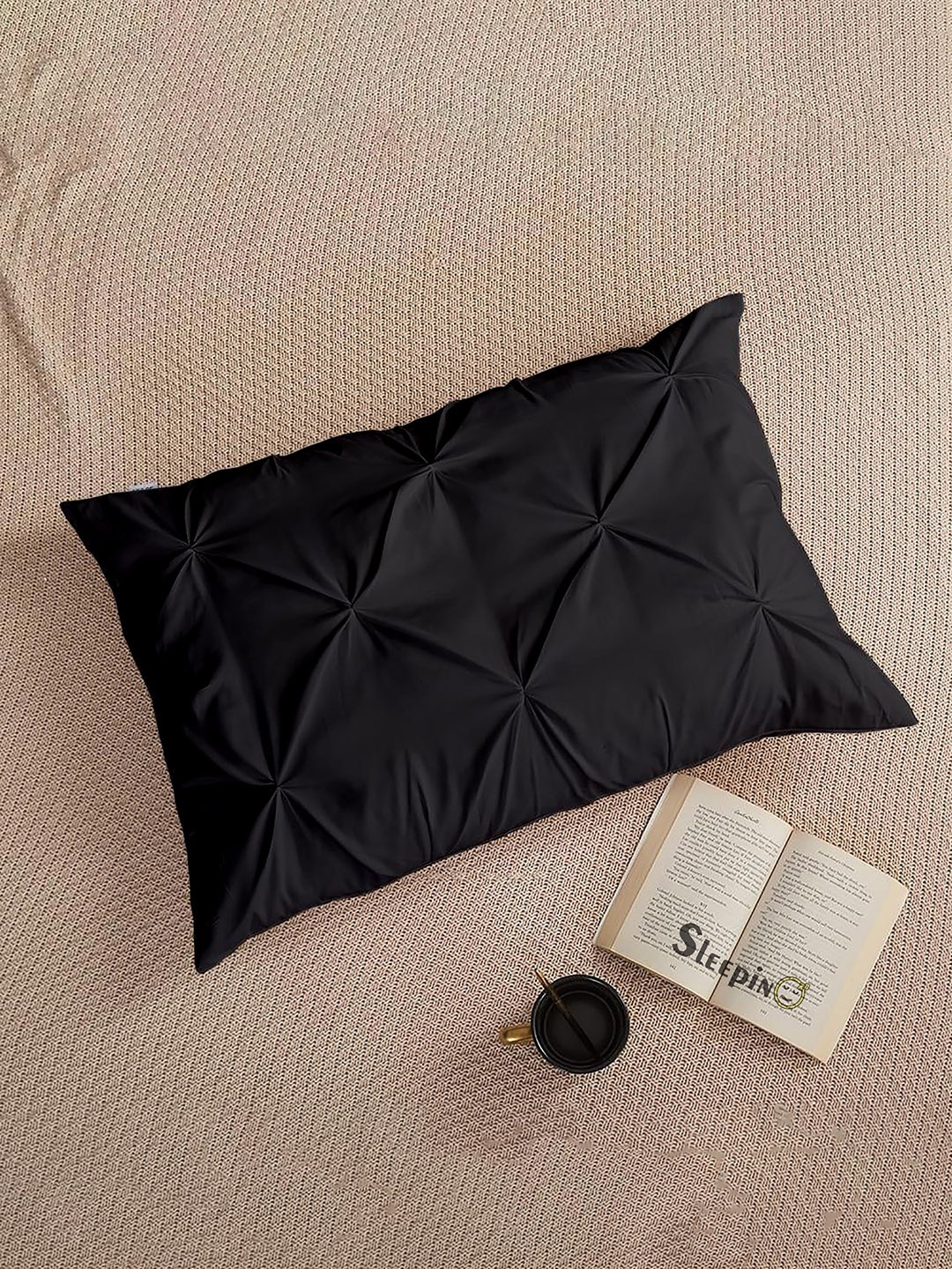 

Sleepino Black & White 4 Pieces Solid Linen Rectangle Pillow Covers