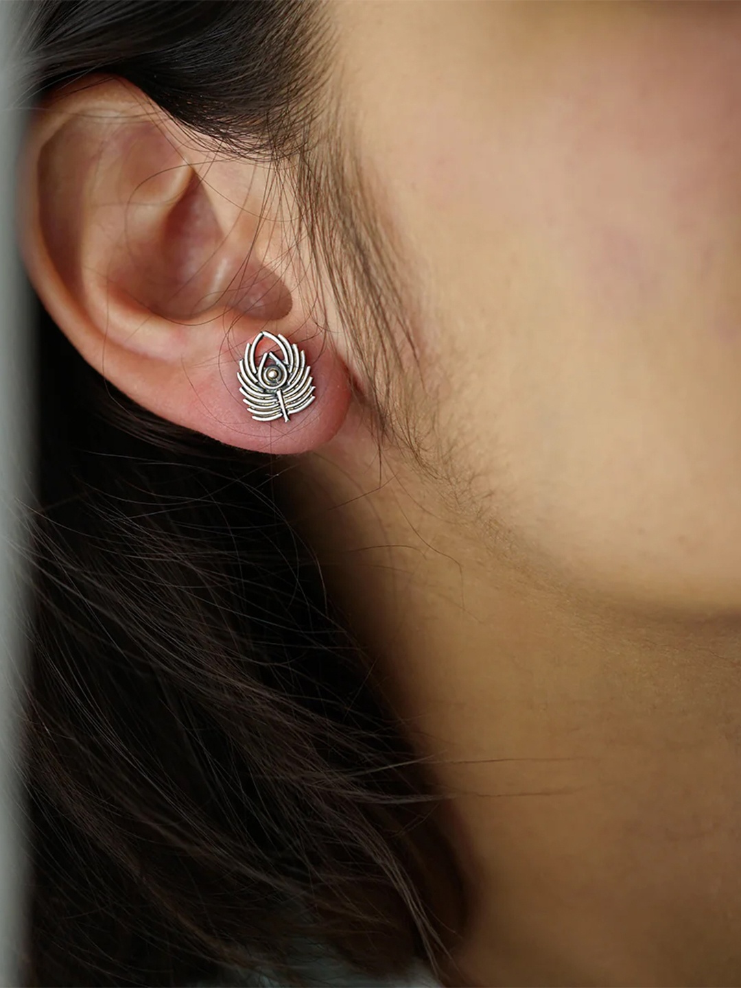 

House of Aadyaa 925 Sterling Silver Oxidised Contemporary Studs