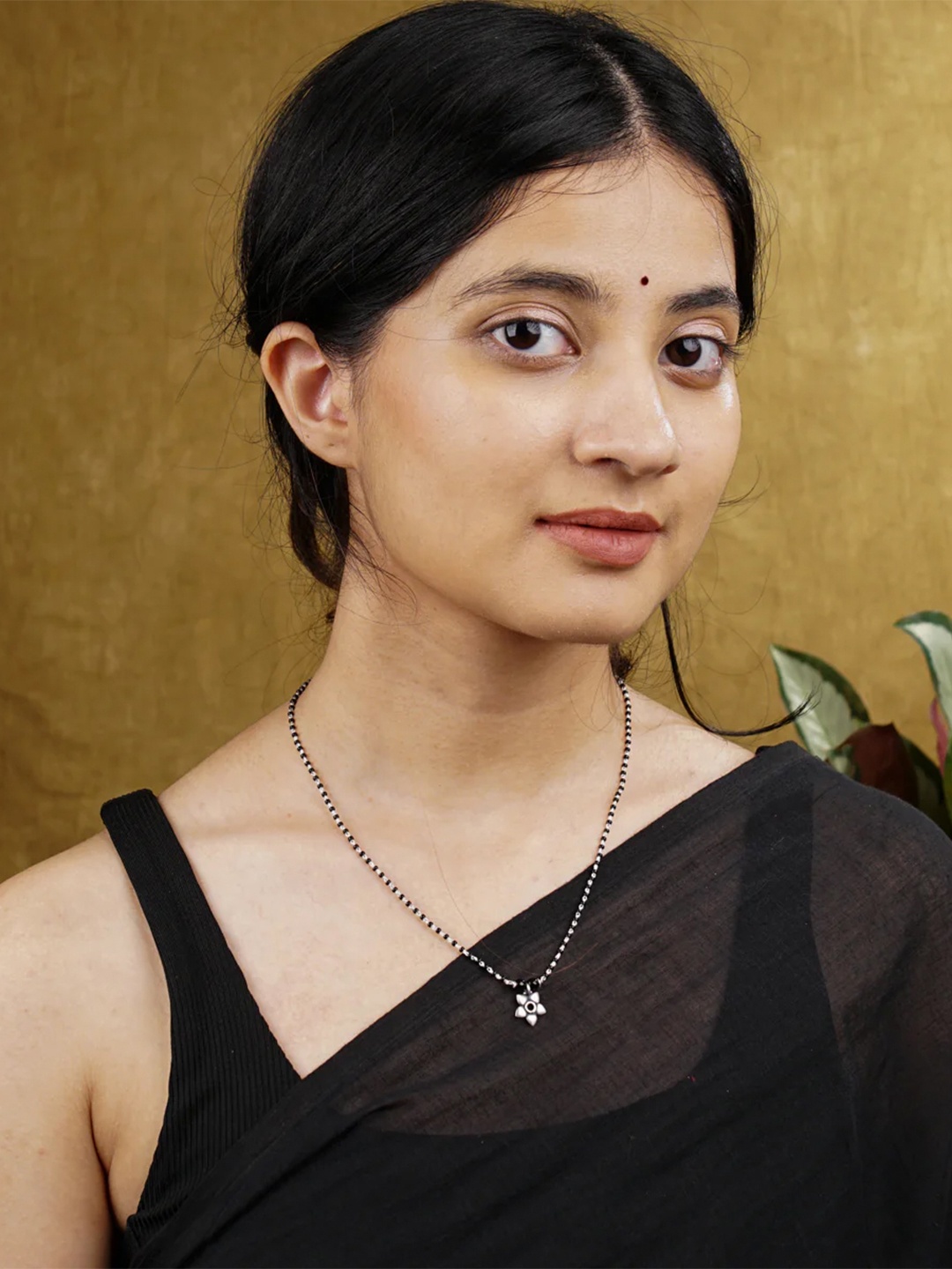 

House of Aadyaa Beaded Silver Mangalsutra