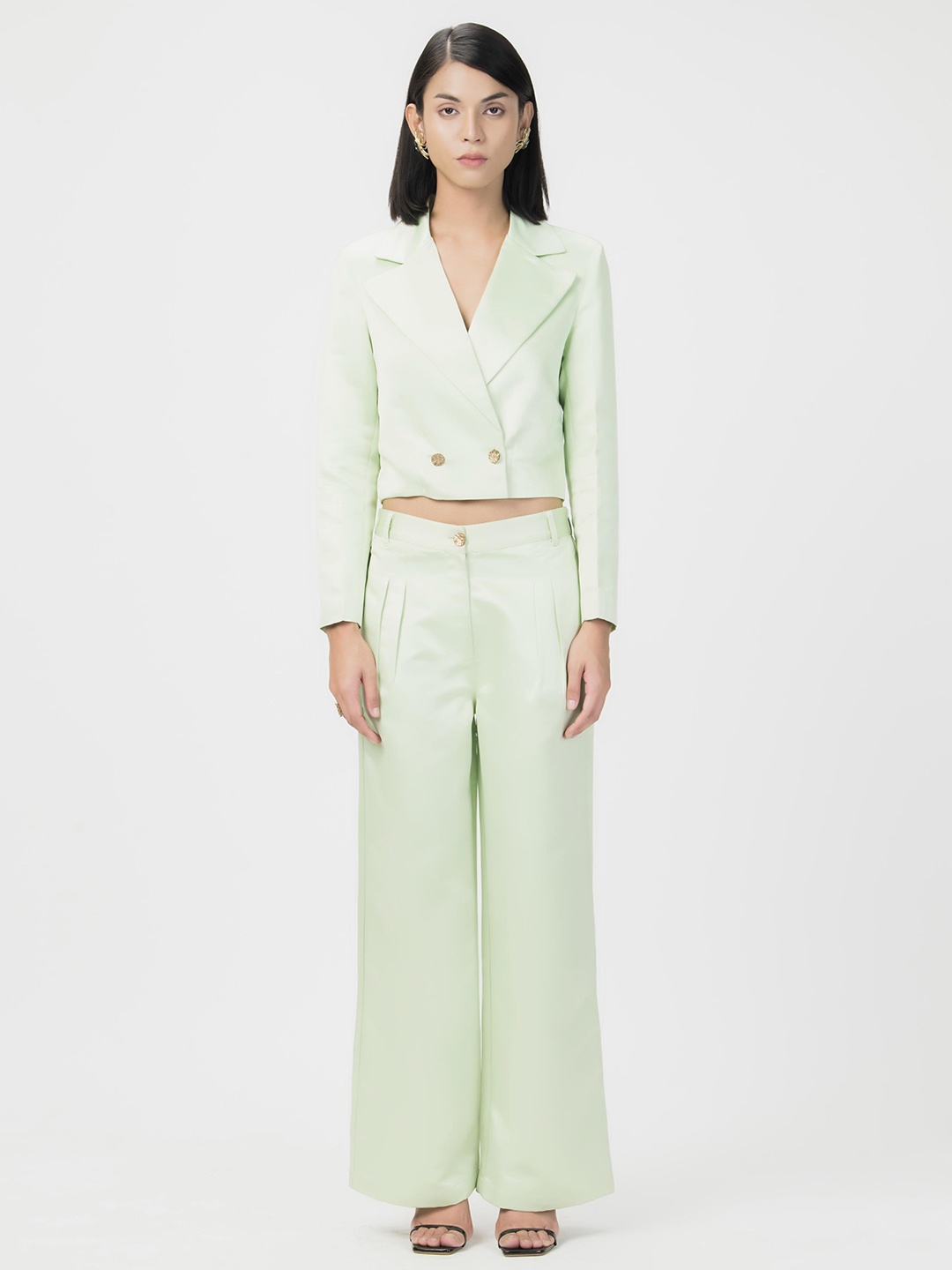 

HOUSE OF S Notched Lapel Collar Blazer With Trousers, Green