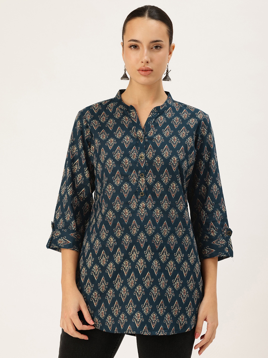 

AMUKTI Ethnic Printed Ethnic Tunic, Blue