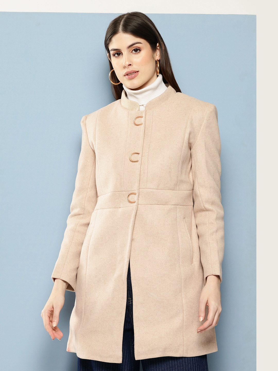 

Chemistry Longline Woollen Coat, Cream