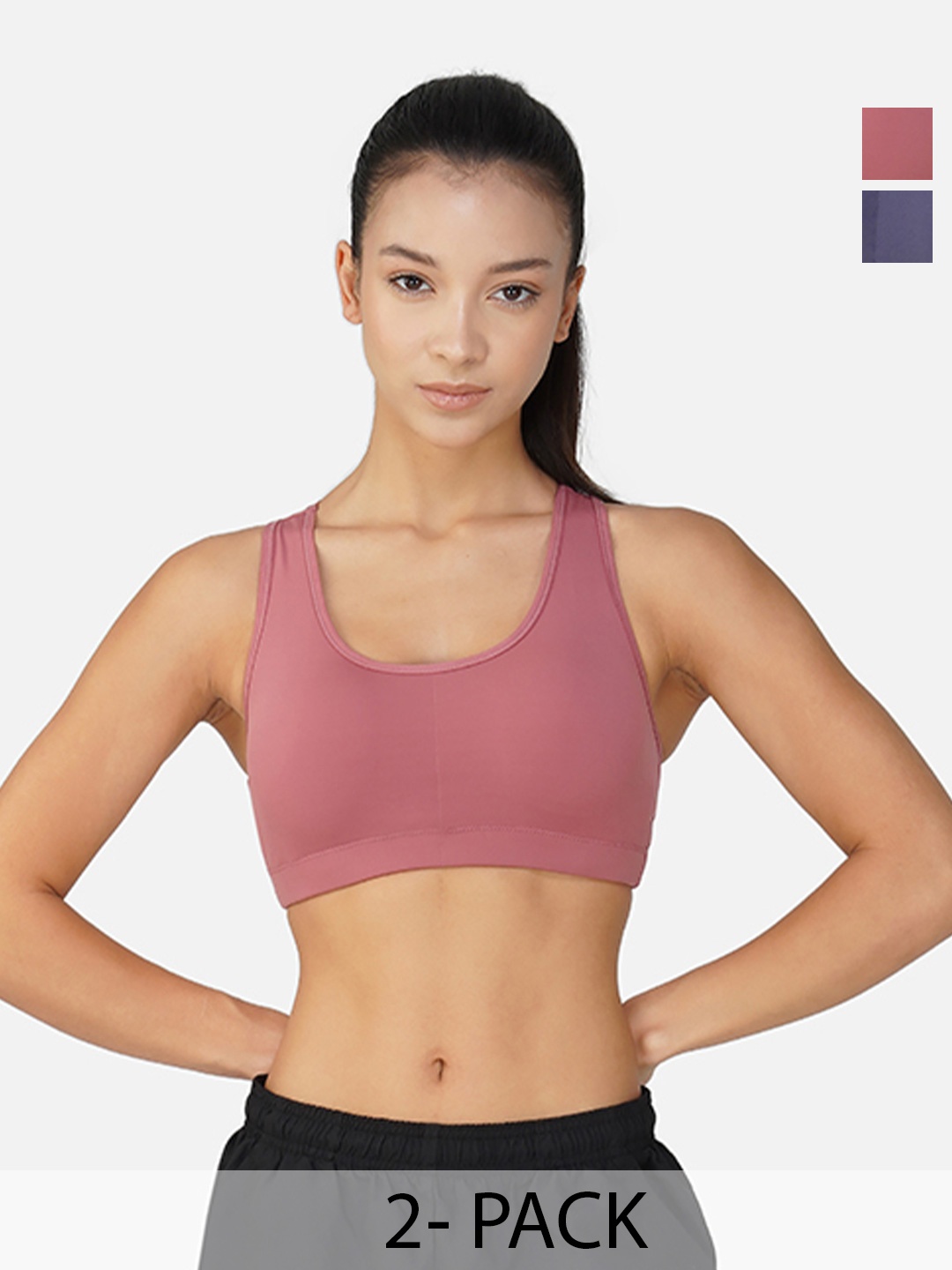 

INGRID Women Breathable Fabric Cotton Everyday Non Wired High Impact Gym Bras, Grey