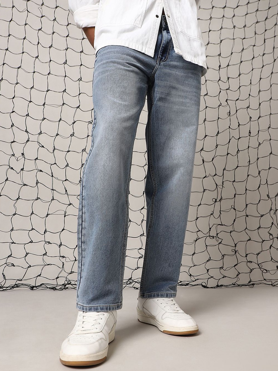 

Hubberholme Men Comfort Relaxed Fit Heavy Fade Jeans, Blue