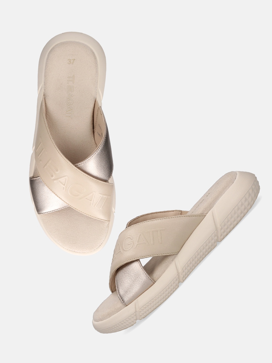 

BAGATT Women Round Toe Comfort Sandals, Beige