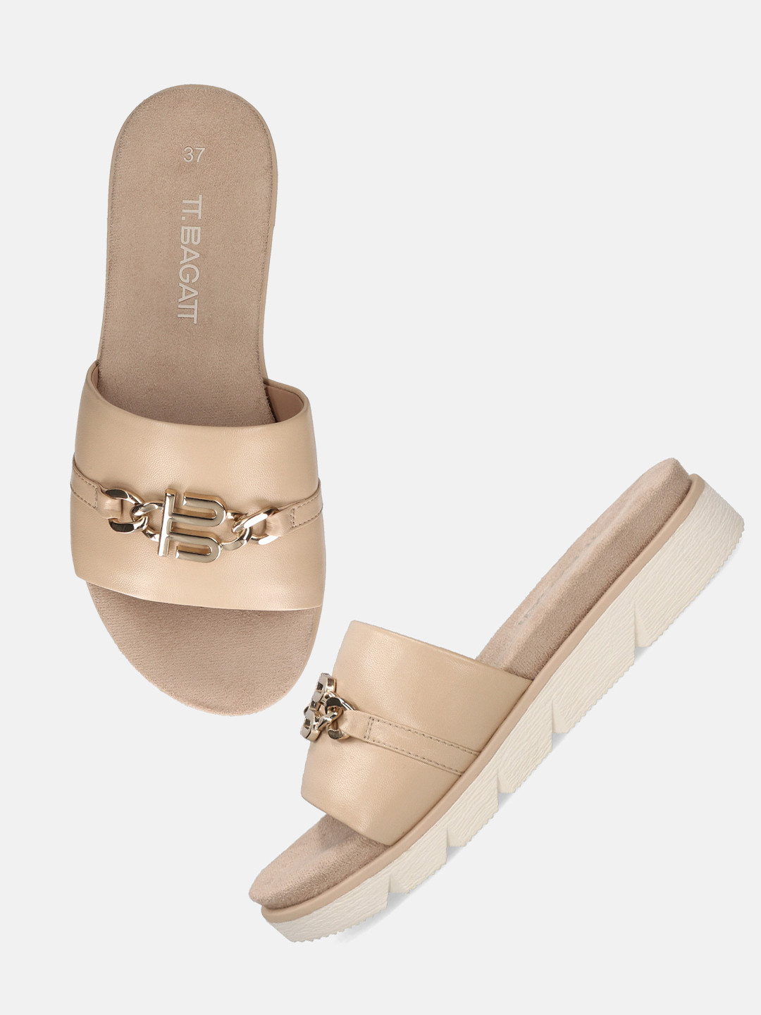 

BAGATT Women Open Toe Flatform Heels Sandals, Beige