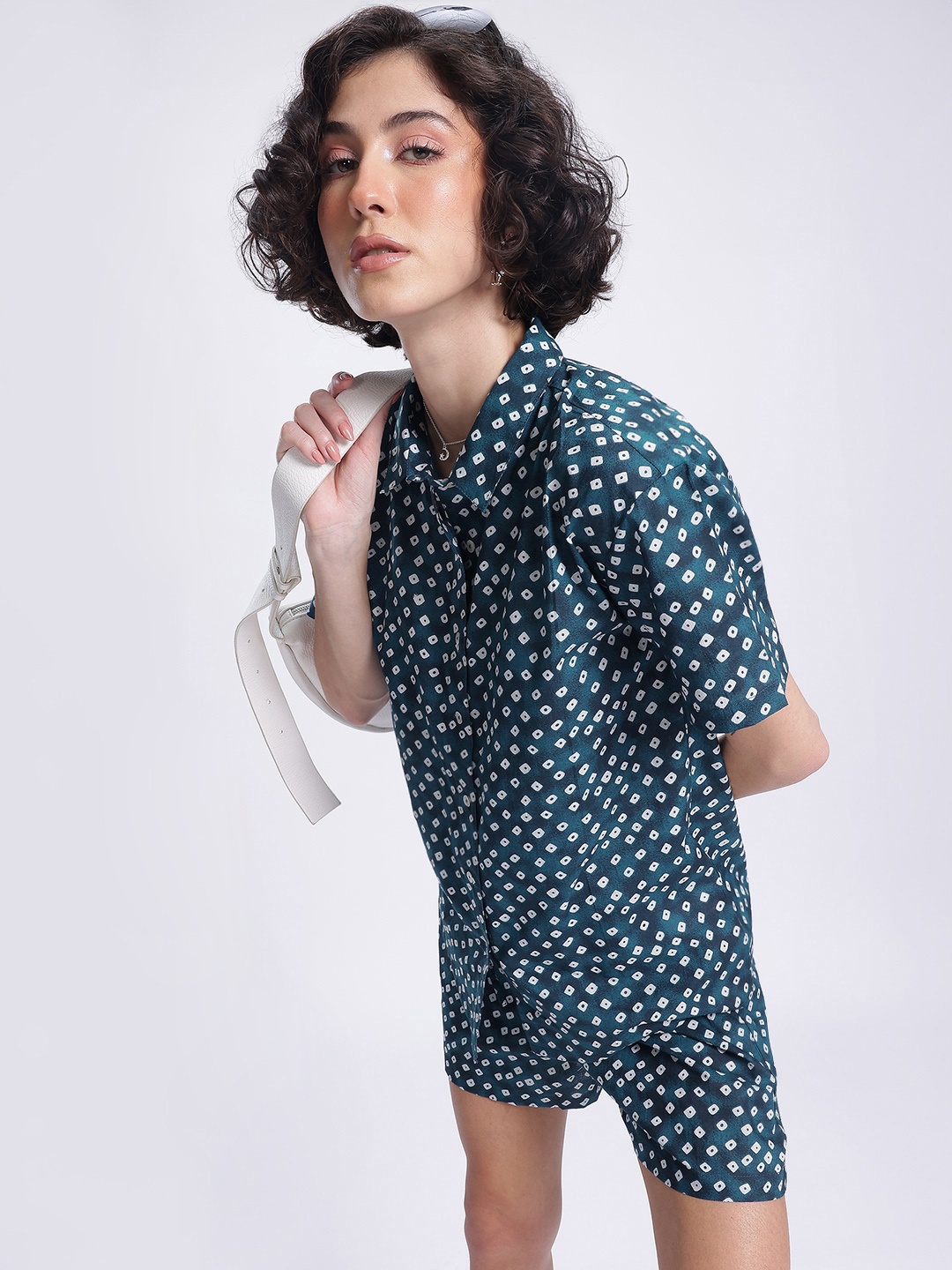 

DressBerry Ethnic Revival Bandana Print Co-Ords, Teal