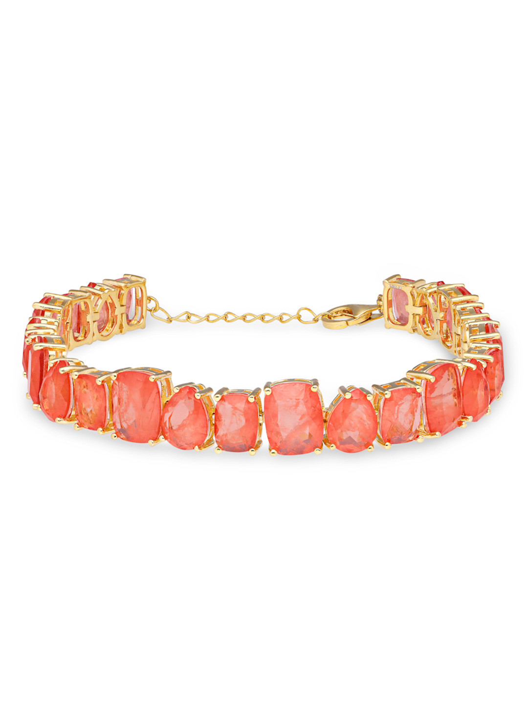 

MISS JO Sterling Silver Prism Link Tennis Gold-Plated Wraparound Bracelet