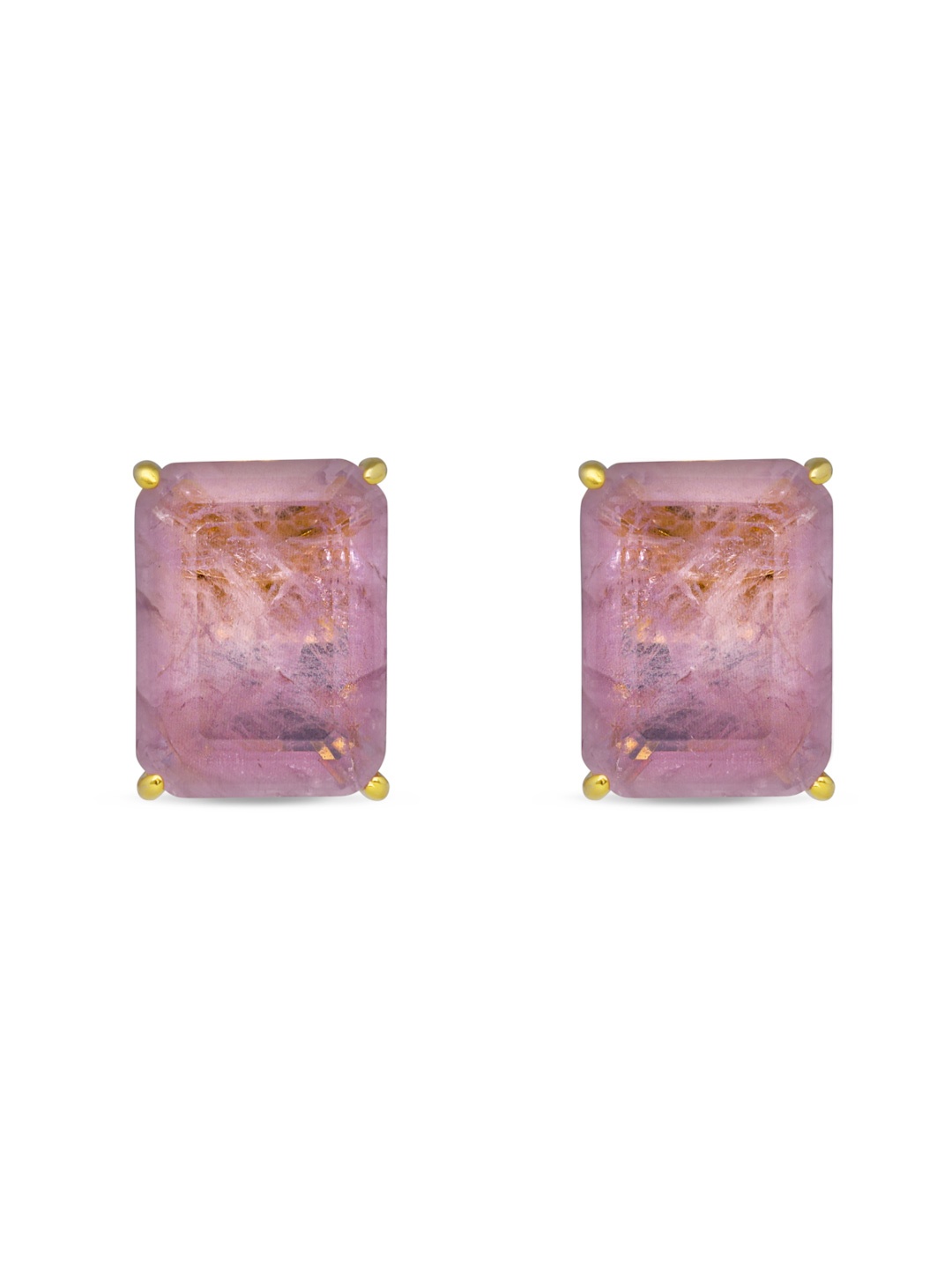 

MISS JO Gold-Plated 925 Sterling Silver Geometric Shaped Stone Studded Oasis Studs