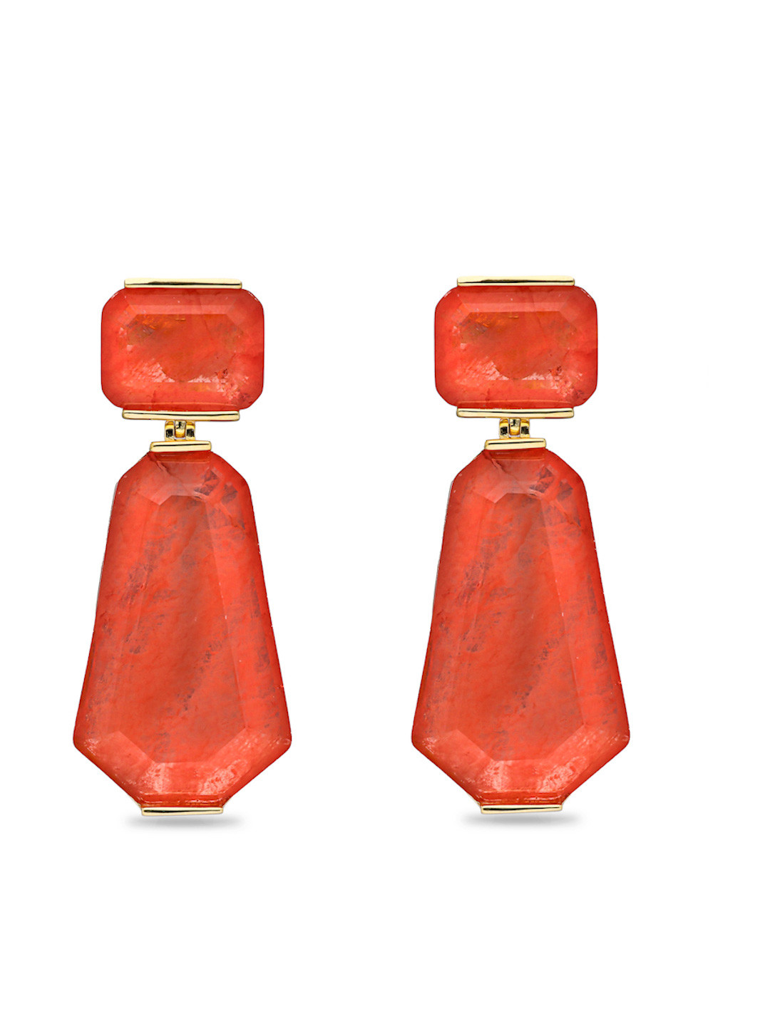 

MISS JO Gold-Plated 925 Sterling Silver Ethereal Oasis Stone Studded Drop Earrings