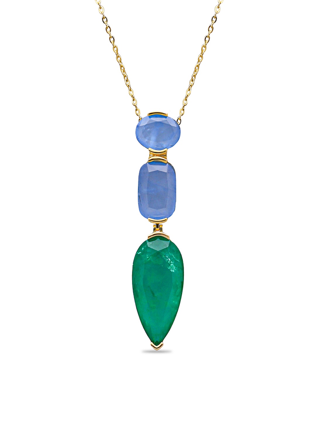 

MISS JO 925 Sterling Silver Gold Plated Stone Studded Chain