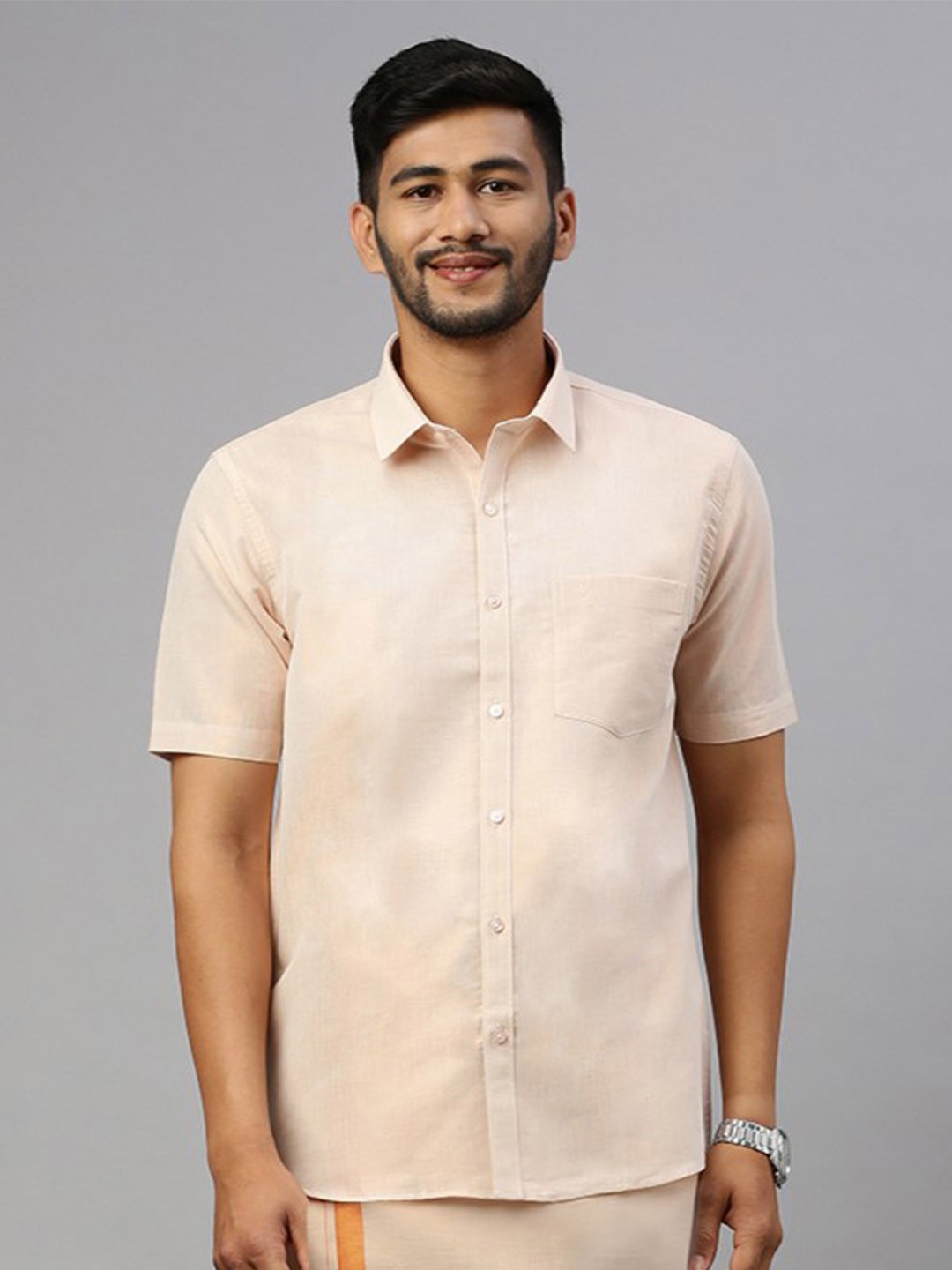 

Ramraj Classic Spread Collar Cotton Casual Shirt, Copper