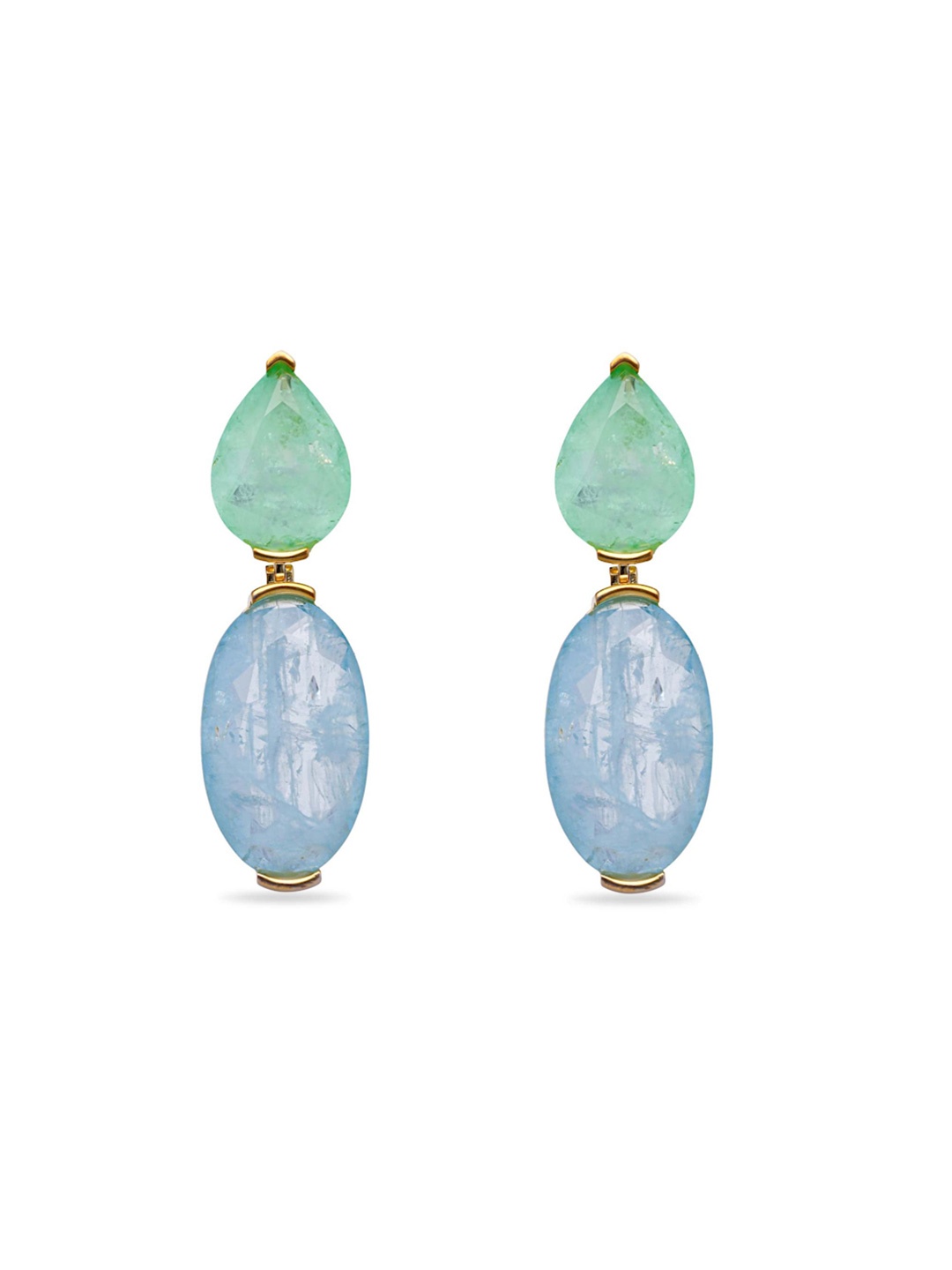 

MISS JO Gold-Plated 925 Sterling Silver Stone Studded Arabian Nights Drop Earrings