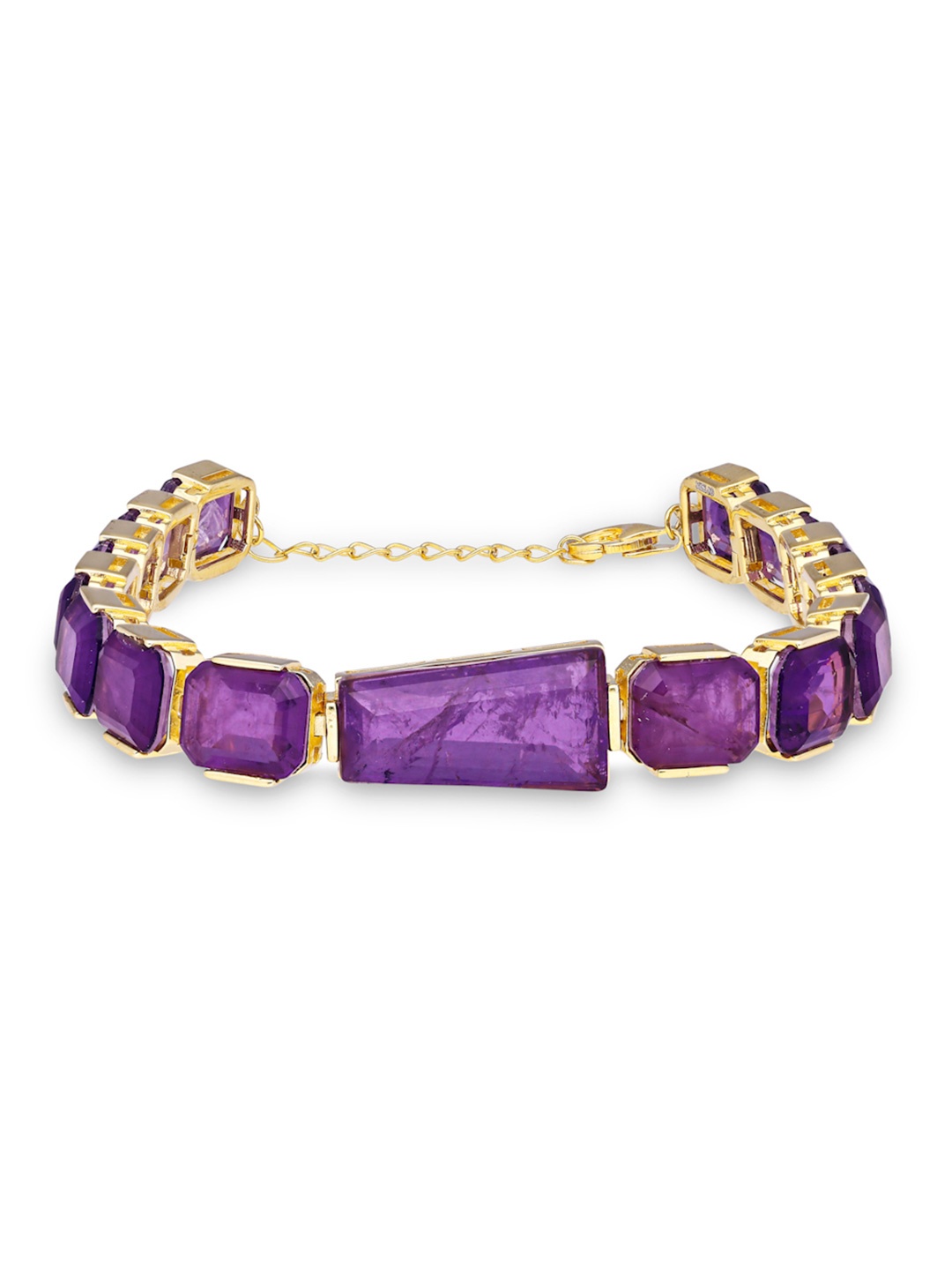 

MISS JO Mystic Moonstone Tennis Sterling Silver Gold-Plated Charm Bracelet