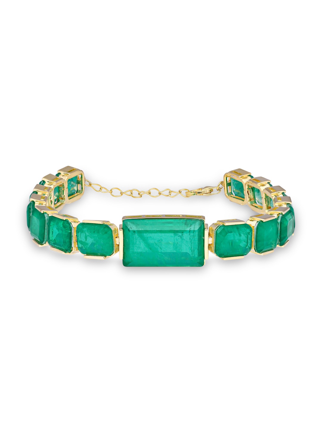 

MISS JO Aztec Oasis Tennis Sterling Silver Gold-Plated Charm Bracelet