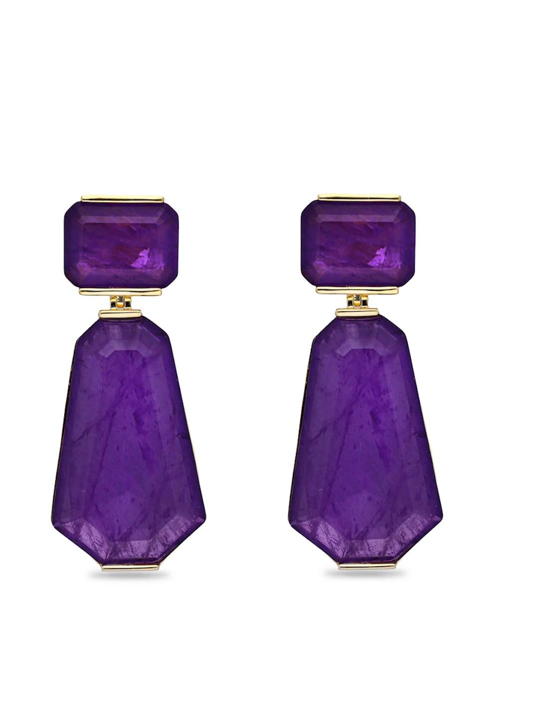 

MISS JO Gold-Plated 925 Sterling Silver Ethereal Oasis Stone Studded Drop Earrings