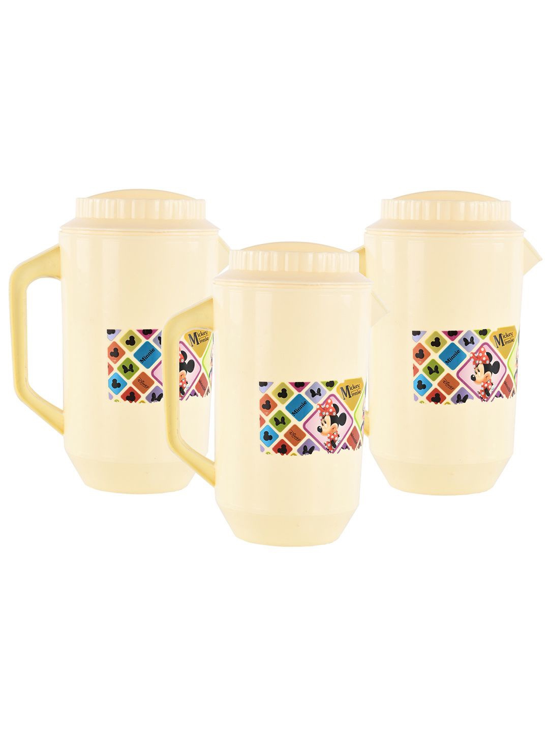 

Kuber Industries Cream 3 Pieces Disney Printed Water Jugs 2 L Each