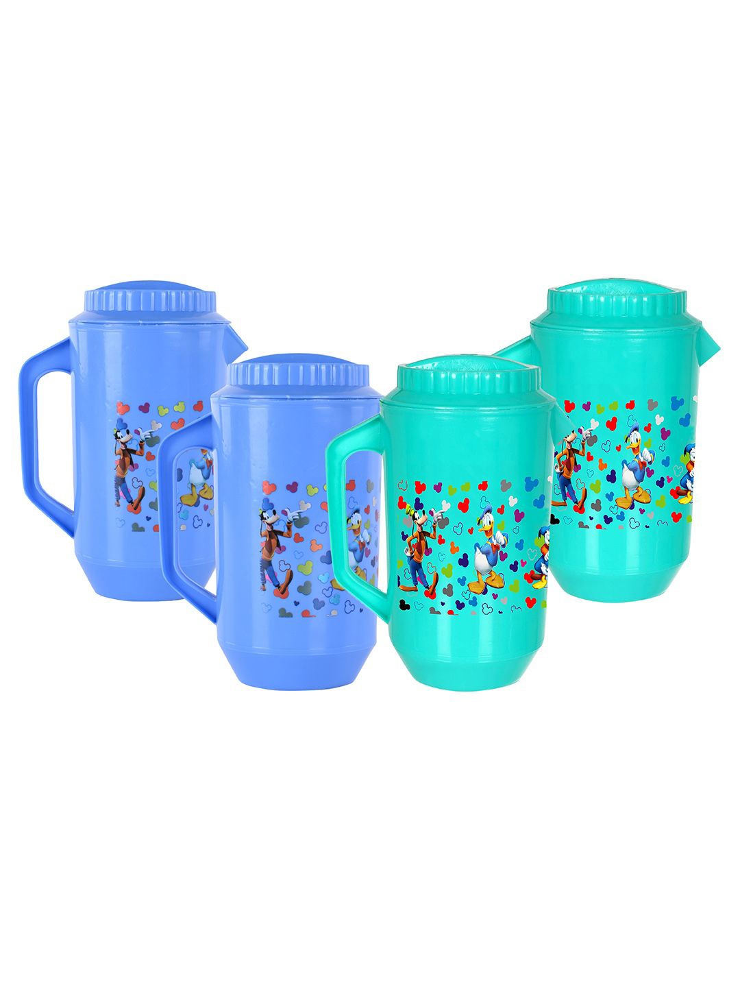 

Kuber Industries Blue & Green 4 Pieces Disney Printed Water Jugs 2 L Each