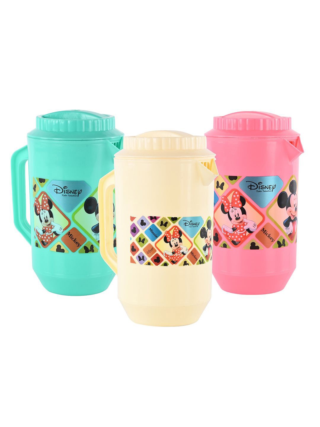 

Kuber Industries Pink & Cream 3 Pieces Disney Printed Water Jugs 2 L Each