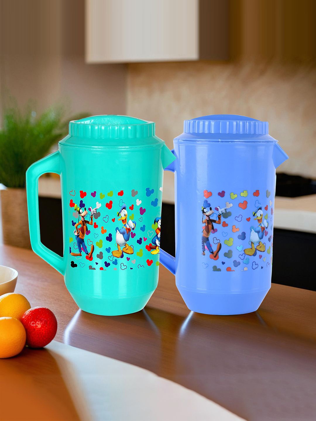 

Kuber Industries Blue & Green 2 Pieces Disney Printed Water Jugs 2 L Each