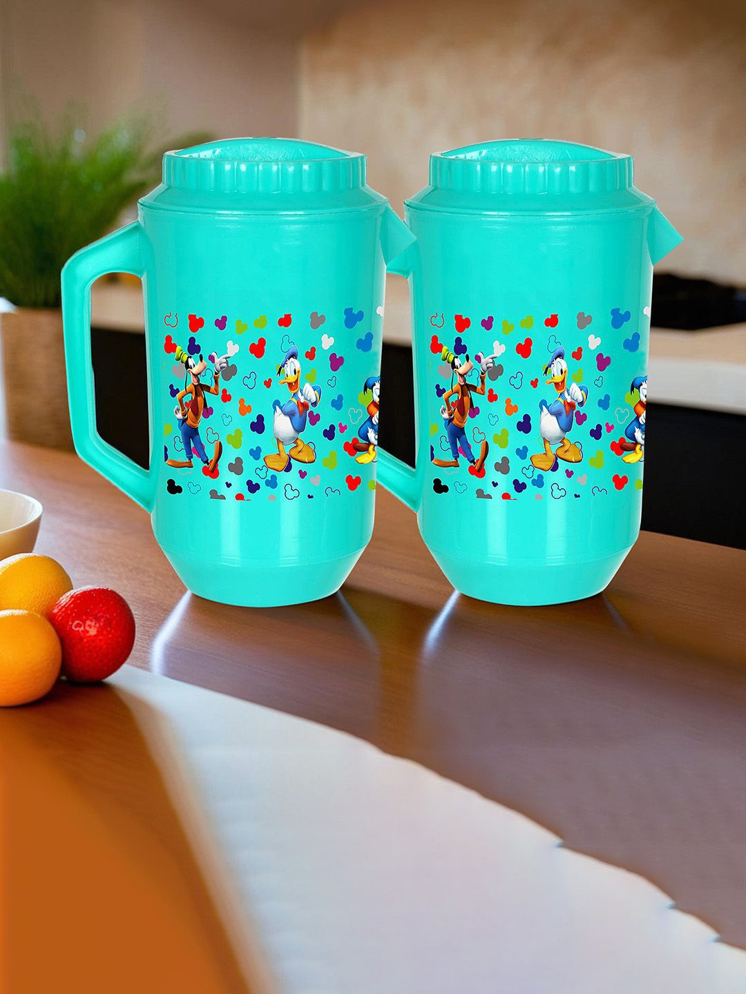 

Kuber Industries Green 2 Pieces Disney Printed Water Jugs 2 L Each