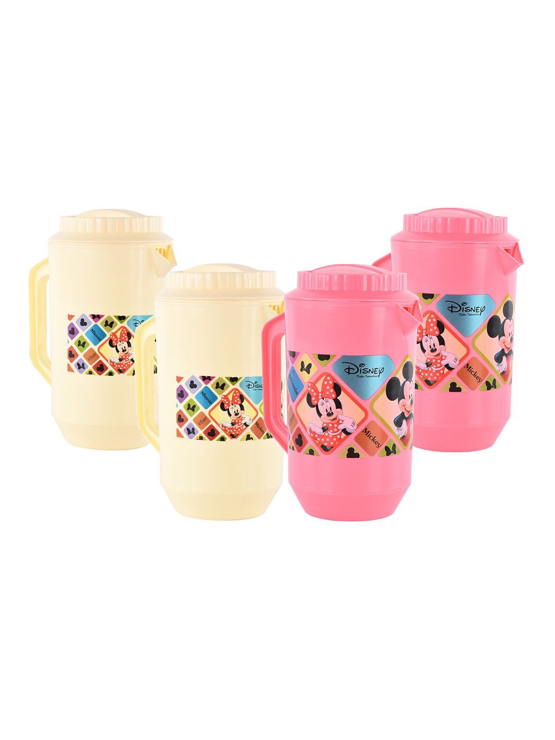 

Kuber Industries Pink & Cream 4 Pieces Disney Printed Water Jugs 2l